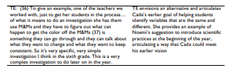 Table 5.3 Cade’s Experience Feedback Discussion, Excerpt 3